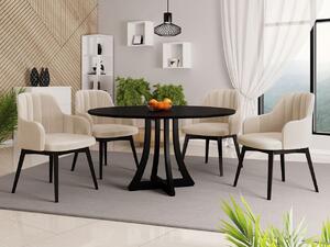 Okrúhly stôl Dagerto FI 120 so 4 stoličkami ST105 05, Farby: čierna, Potah: Magic Velvet 2216 Mirjan24 5903211307331