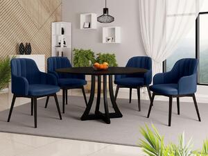 Okrúhly stôl Dagerto FI 100 so 4 stoličkami ST105 05, Farby: čierna, Potah: Magic Velvet 2216 Mirjan24 5903211307218