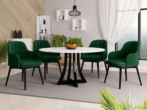 Okrúhly stôl Dagerto FI 120 so 4 stoličkami ST105 05, Farby: čierna, Potah: Magic Velvet 2217 Mirjan24 5903211307348
