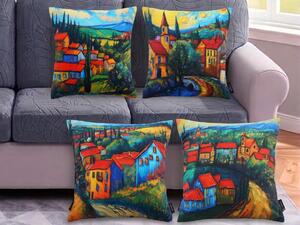 XPOSE® Set obliečok na vankúš LETO NA DEDINE (digitálna tlač) 43x43 cm - set 4ks