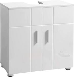 Úložná skrinka pod umývadlo, kúpeľňová skrinka s 2 dvierkami 60 x 30 x 60 cm, biela