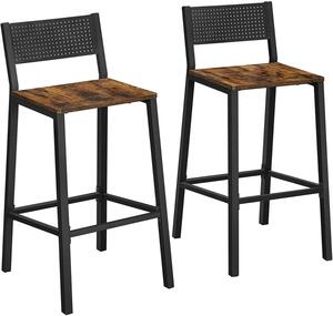 Barové stoličky, 2 ks, rustikálna hnedá