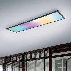 Stropné svietidlo Beta LED, dĺžka 119 cm, čierne, RGBW,, Čierna, Obývacia izba / jedáleň, kov, Moderný, Stropné svetlo
