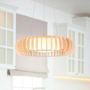 Monte LED závesná lampa, Ø 60 cm, svetlé drevo,, Svetlé drevo, Obývacia izba / jedáleň, Drevo, Škandinávsky, Závesné svietidlo