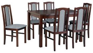 Rozkladací stôl so 6 stoličkami - AL21, Morenie: Orech - L, Poťahové látky: 2 - Berlin 03 Mirjan24 5902928116960