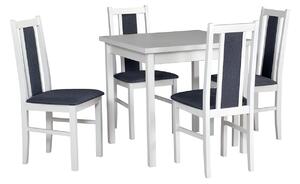 Stôl so 4 stoličkami - AL27, Morenie: biela - L, Poťahové látky: 26x - Kronos 22 Mirjan24 5902928106916