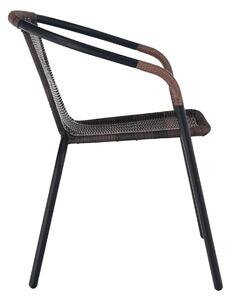 Stohovateľná stolička, hnedá/čierny kov, DOREN
