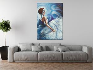 Ručne maľovaný obraz Krásna žena počas tanca Rozmery: 70 x 100 cm