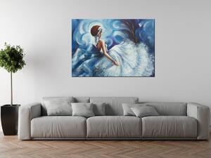Ručne maľovaný obraz Krásna žena počas tanca Rozmery: 120 x 80 cm
