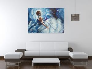 Ručne maľovaný obraz Krásna žena počas tanca Rozmery: 120 x 80 cm