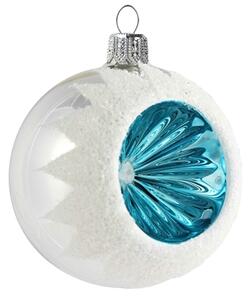 Vianočná ozdoba biela s modrým reflektorom