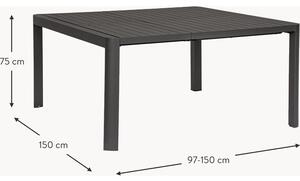 Rozkladací záhradný jedálenský stôl Kiplin 97 - 150 x 150 cm