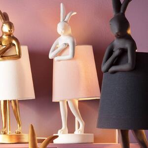 KARE Stolná lampa Animal Rabbit, biela/ružová, výška 50 cm