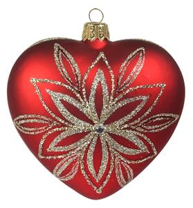Vianočné srdce červené platinový kvet