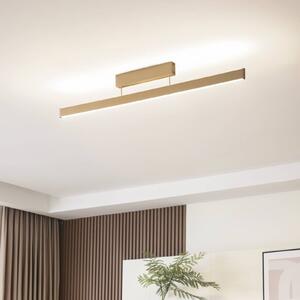 Lucande Smart LED stropné svietidlo Mylosh, zlatá, Tuya, Mosadz / zlato, Obývacia izba / jedáleň, Hliník, Moderný