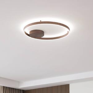 Lucande Smart LED stropné svietidlo Moise, káva, Tuya, Hnedá / hrdzavá, Obývacia izba / jedáleň, Hliník, Moderný, Závesné svietidlo