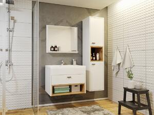 Kúpeľňový nábytok I Oliver (Biely + Biely + Dub artisan). Vlastná spoľahlivá doprava až k Vám domov. 1070182