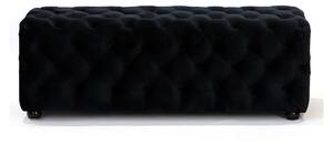 Dekorstudio Exkluzívna zamatová pufa LONGORIA Chesterfield čierna