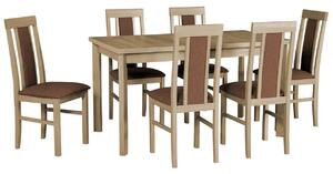 Rozkladací stôl so 6 stoličkami - AL34, Morenie: orech, Poťahové látky: Kronos 7 Mirjan24 5903211245183