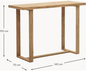 Vysoký stôl z tíkového dreva Canadell, V 105 cm