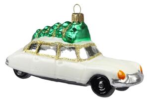 Vianočná dekorácia – limuzína biela