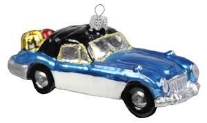 Vianočná ozdoba – autíčko modré s darčekmi