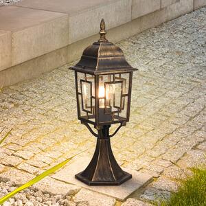 Trio Lighting Svetelný podstavec Volturno, hrdzavá farba, výška 47 cm, hliník, Hnedá / hrdzavá, Hliník, Starožitný, Vonkajčie stĺpové osvetlenie