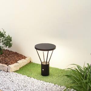 Lucande LED solárna základňa Elario, 44 cm, čierna, senzor, Čierna, Hliník, Moderný, Osvetlenie príjazdovej cesty
