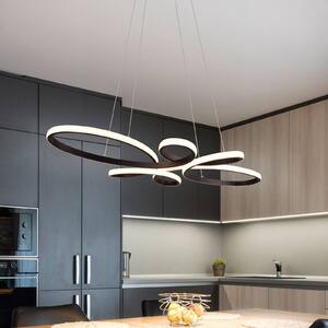 Závesné svetlo Fly LED, matná čierna, 3 000 K, 83 cm x 45, Čierna, Obývacia izba / jedáleň, kov, Moderný, Závesné svietidlo