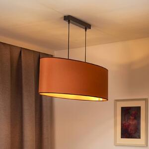 Závesné svetlo Envostar Idun, hnedé, 80 cm prírodný vegánsky materiál