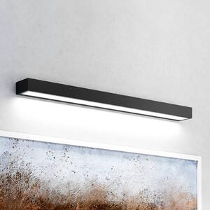 Nástenné kúpeľňové svietidlo Vola LED, IP44, čierna farba, 4 000 K, šírka 80 cm