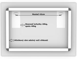 LED zrkadlo Romantico 70x50cm teplá biela - diaľkový ovládač Farba diaľkového ovládača: Biela