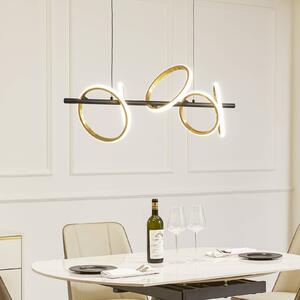 Lucande LED závesné svetlo Madu, čierna farba, kov, dĺžka 92,5 cm, Čierna, Obývacia izba / jedáleň, kov, Moderný, Závesné svietidlo