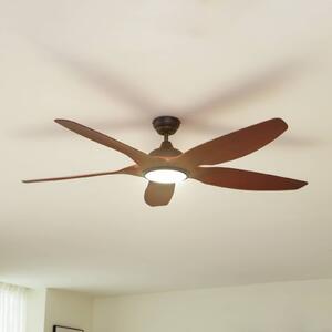 Stropný ventilátor Lucande LED Omendo, čierny, DC, tichý, CCT