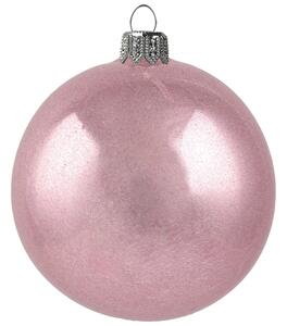 Vianočná sklenená guľa ružová