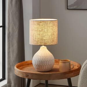 Stolová lampa Bellariva 3, biela/svetlohnedá
