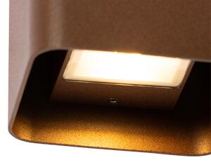 Moderné nástenné svietidlo hrdzavohnedé vrátane LED IP54 štvorcové - Evi
