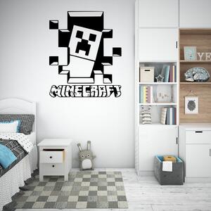 Veselá Stena Samolepka na stenu Minecraft hra Farba: černá