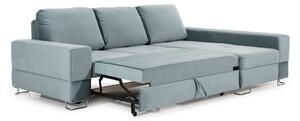 Rohová sedacia súprava pravá strana do obývacej izby Leni - šedý zamat hydrofobowy Evita 09 - Výber farebného prevedenia