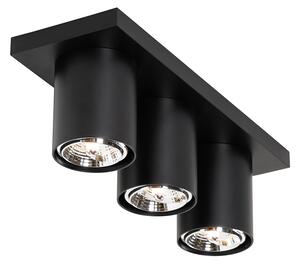 Moderné stropné bodové svietidlo čierne 3-svetlo - Tubo