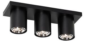 Moderné stropné bodové svietidlo čierne 3-svetlo - Tubo