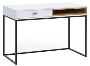 Moderný písací stôl Olier OL01, Farby: biely / biely + dub artisan Mirjan24 5903211008719
