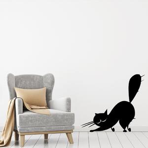 Veselá Stena Samolepka na stenu Naježená mačka Farba: černá