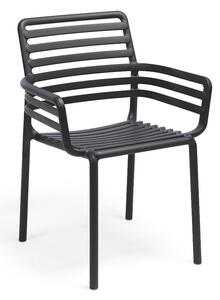 Záhradná stolička s podrúčkami Nardi DOGA ARMCHAIR Vyhotovenie: Antracit