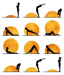 Plagát, Obraz - Kubistika - Yoga sun, (40 x 60 cm)