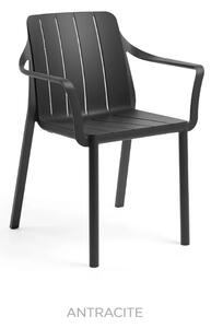Záhradná stolička s podrúčkami Nardi TIBERINA ARMCHAIR Vyhotovenie: Antracit