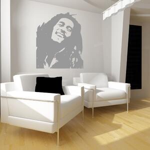 Veselá Stena Samolepka na stenu Portrét Bob Marley Farba: černá