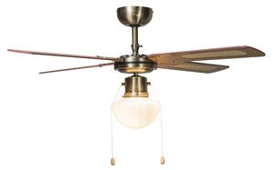 Priemyselný stropný ventilátor so žiarovkou 100 cm drevo - Wind