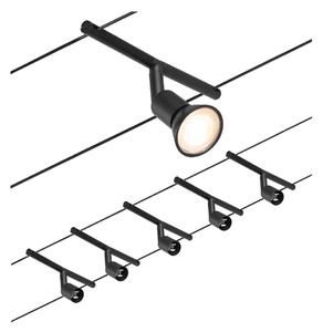 Paulmann Wire Salt lankový systém 5-pl., 5m čierna, Čierna, Chodba, kov, Moderný, Lankový systém