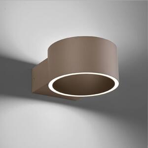 PURE LED nástenné svietidlo Clipse, bronzová farba, hliník Ø 15 cm